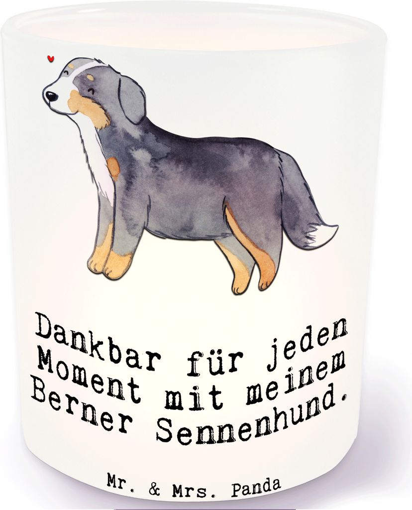 Mr. & Mrs. Panda glas kerzenhalter Berner Sennenhund Moment - Transparent - Geschenk, Dürrbächler, Windlicht, aus, Deko, Teelichthalter