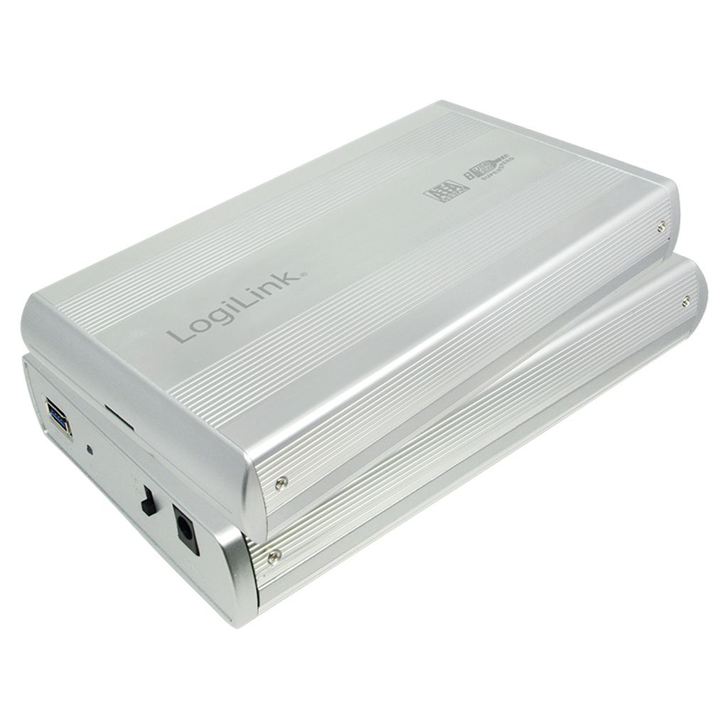 LogiLink Festplattengehäuse 3,5' silber Alu SATA/USB 2.0 Produktbild 