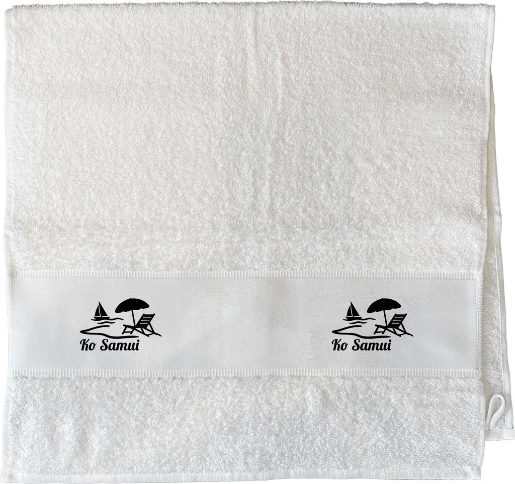 Huuraa Handtuch Ko Samui Inselmotiv Thailand 50x100cm White Baumwolle Handtuch Geschenkidee