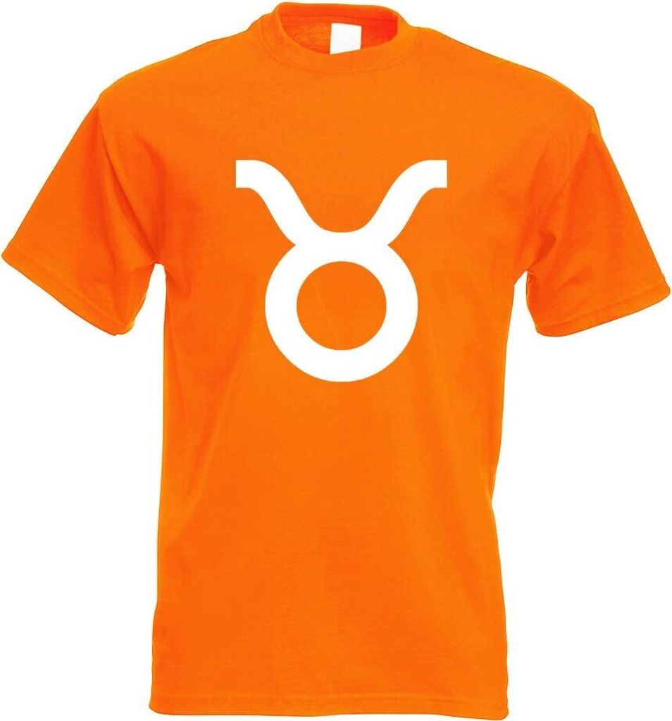 Kiwistar - T-Shirt - orange - Stier Sternzeichen Motiv Bedruckt Funshirt Design Print - mit Motiv Bedruckt - Funshirt Design - Sport - Freizeit - H...