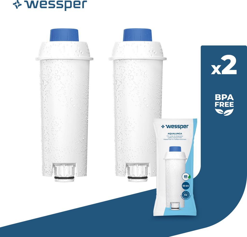 Wessper – zestaw 2 filtrów do ekspresów do kawy DeLonghi – Zdjęcie produktu 