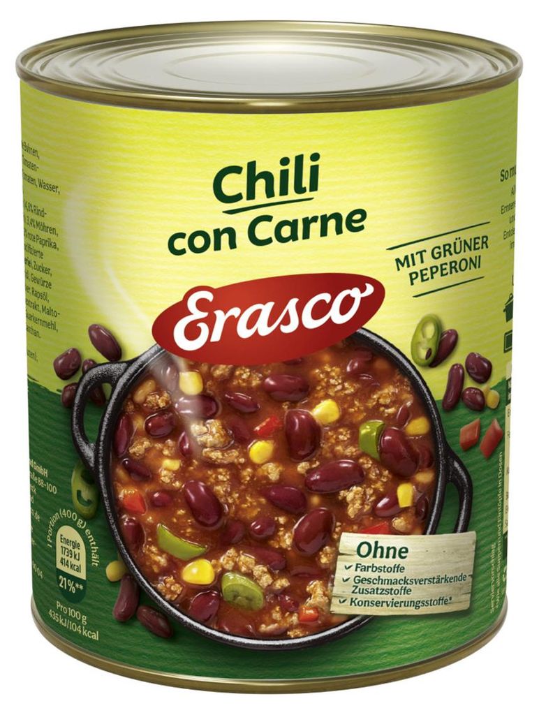 Erasco Chili con carne messicano con peperoni verdi 800g Immagine del prodotto 
