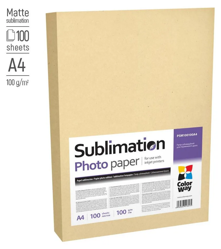 ColorWay Carta Sublimatica A4 100g 100pz - Risultati Professionali