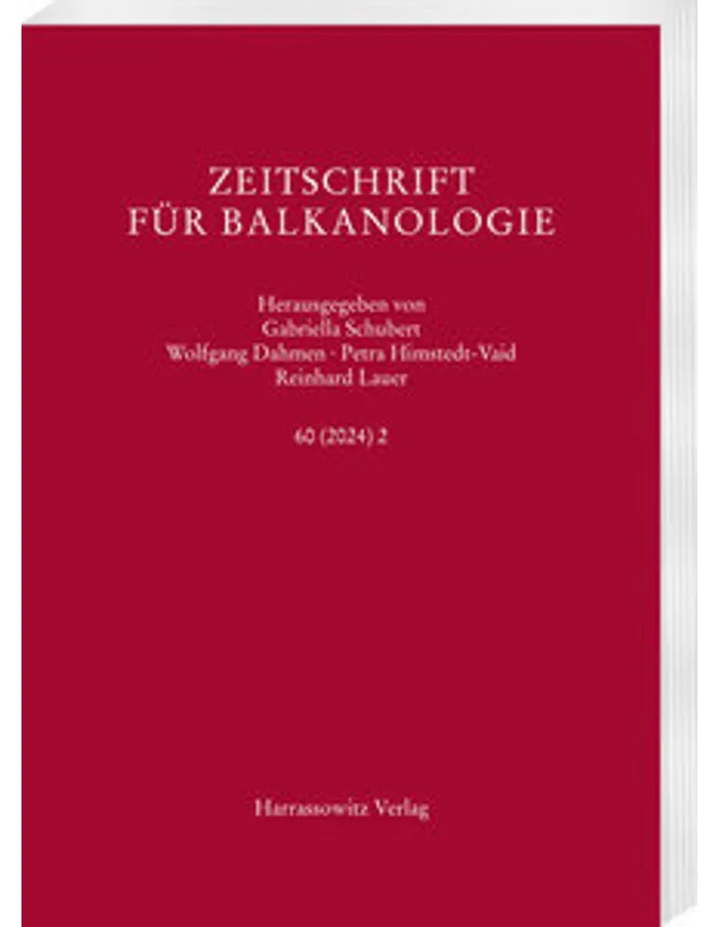 Livre Zeitschrift für Balkanologie 60 (2024) 2 pour Recherche Master
