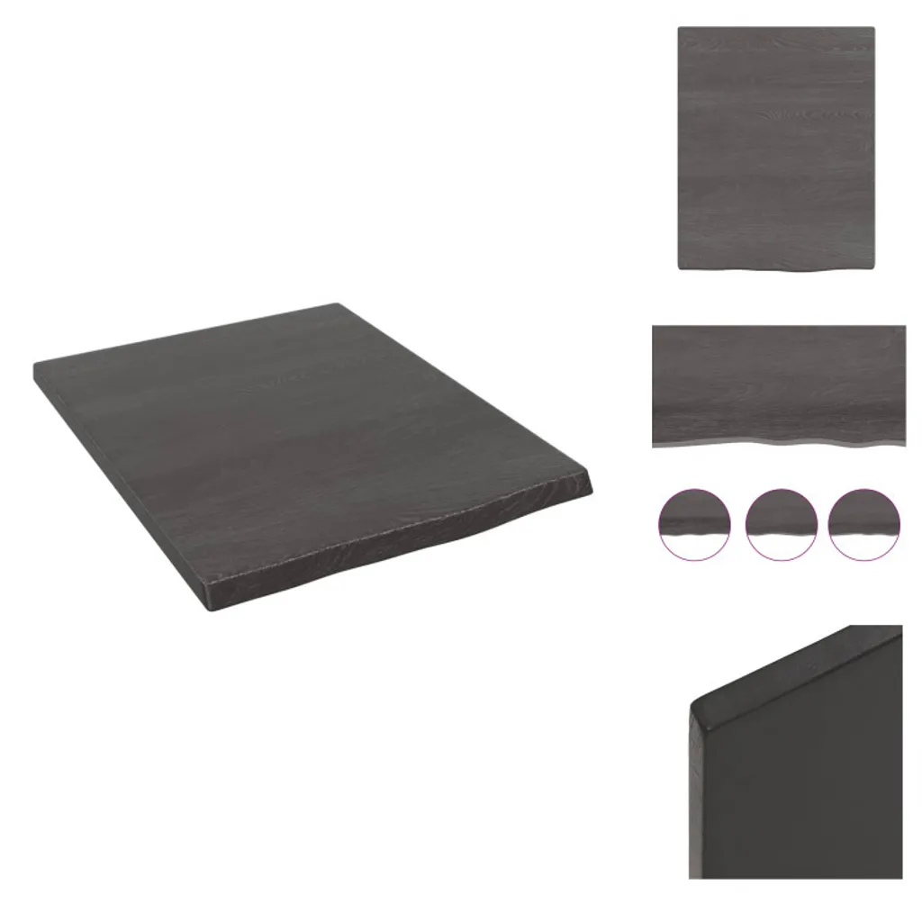 Offerta Mensola vidaXL Rovere Massiccio Grigio Scuro 40x50x2 cm