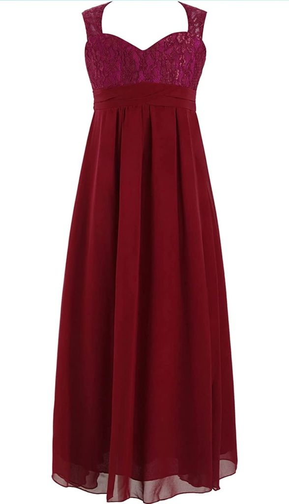 Mädchen Kinder Kleid Gr. 164 Cm Festlich Hochzeit Prinzessin Partykleid Brautjungfern Chiffon Kleider