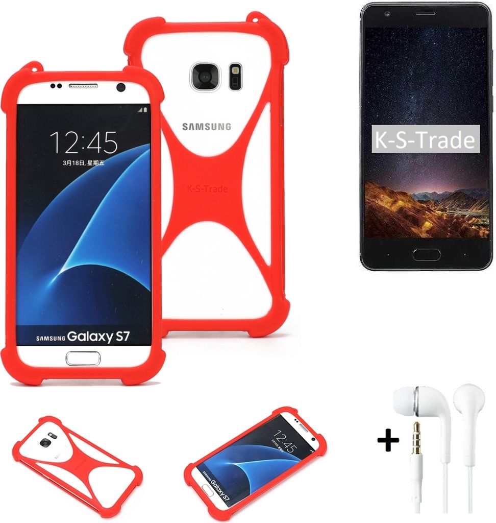 Handy-hülle + Kopfhörer kompatibel mit Doogee X20 Schutz-hülle Bumper Silikon Schutz Hülle Cover Case Silikoncase Silikonbumper TPU Softcase