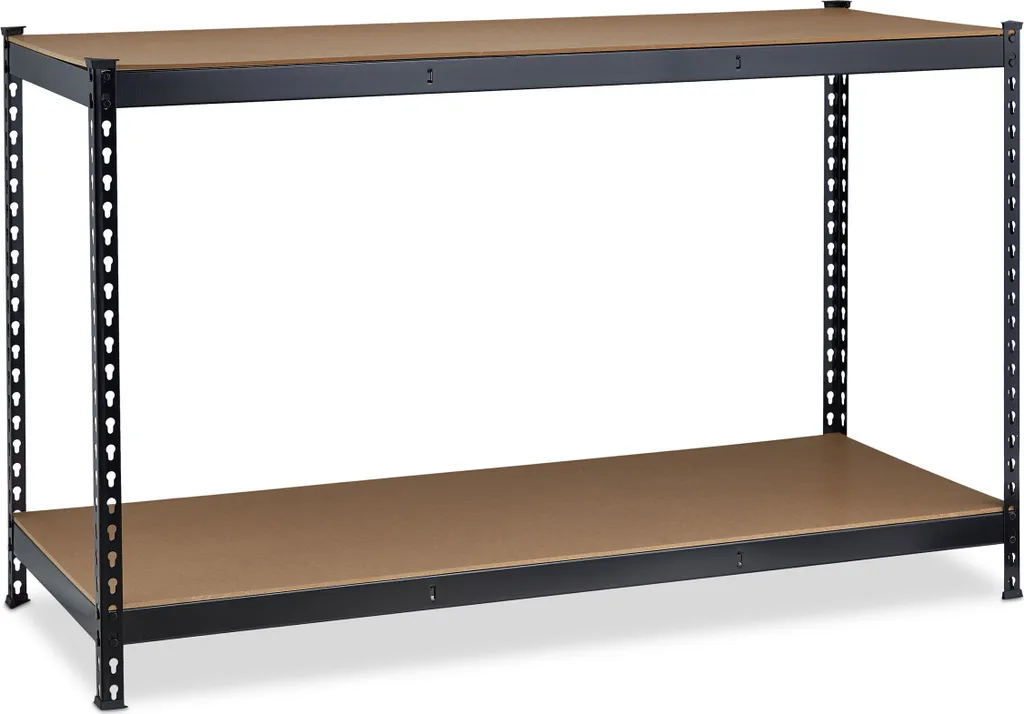 Table de Travail Atelier Relaxdays Noir avec Plan de Travail Largeur 120cm - 6