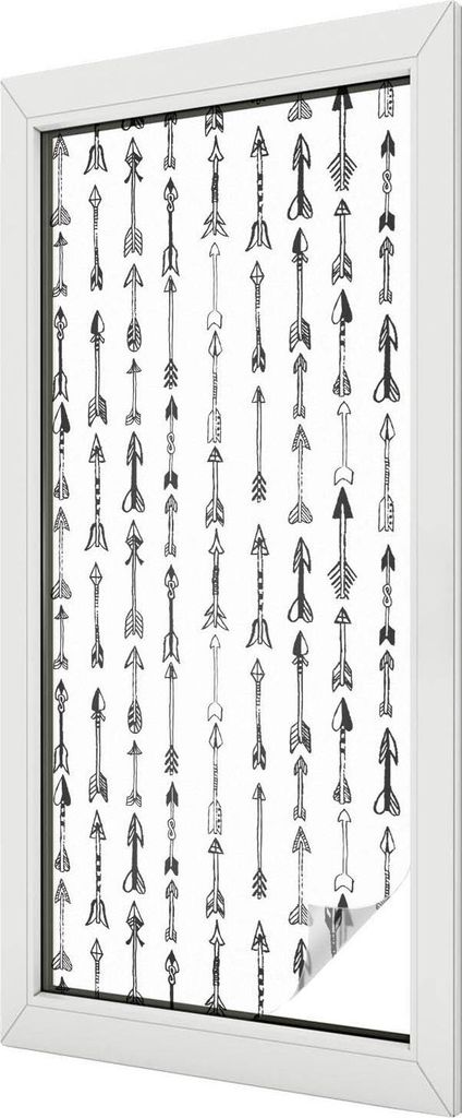 Buntglas Fensterfolie – 116x50 cm – Stained-Glass Design – blickdichte dekorative Sichtschutzfolie – selbstklebend, UV-Schutz – Geometris...
