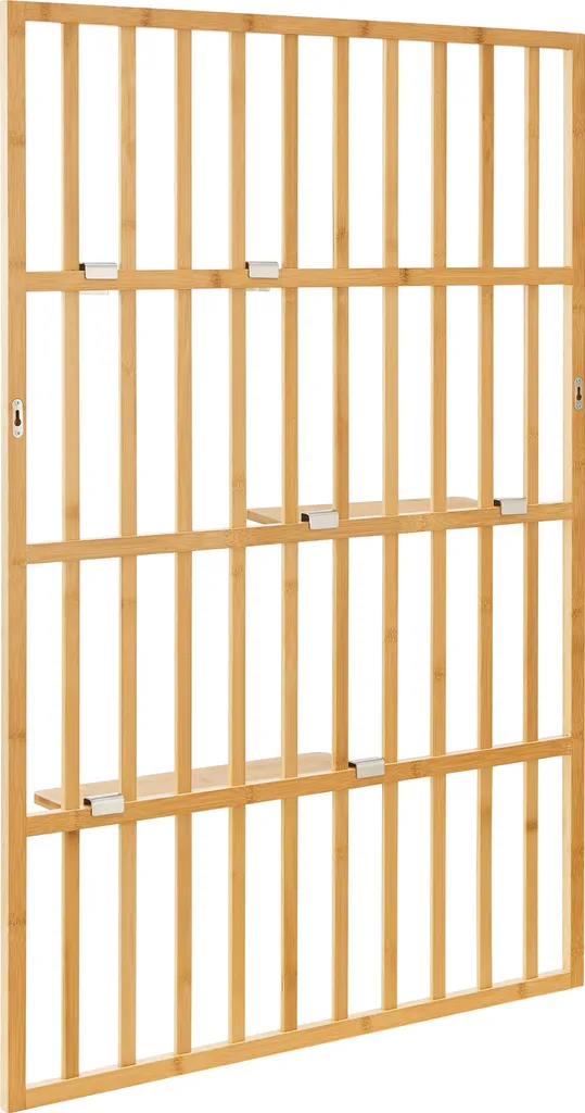 Panneau mural de rangement Røst 120cm - Étagère design en bois bambou - 6