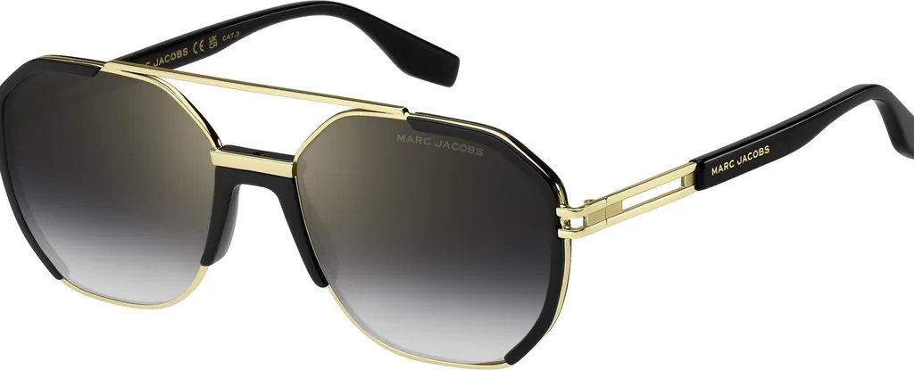 Marc Jacobs 749/S Lunettes Solaires Oversize Or et Noir Verre 58