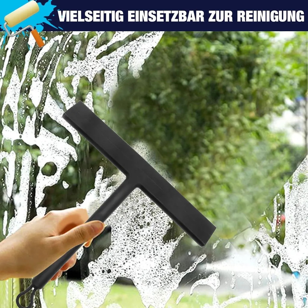 Raclette de douche en silicone noir avec support adhésif sans perçage - 6