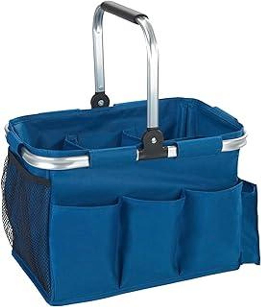 Universal Outdoor Korb, faltbarer Transportkorb für Garten, Haushalt und Freizeit, variable Inneneinteilung, mit Reißverschlusstasche, Polyester,...