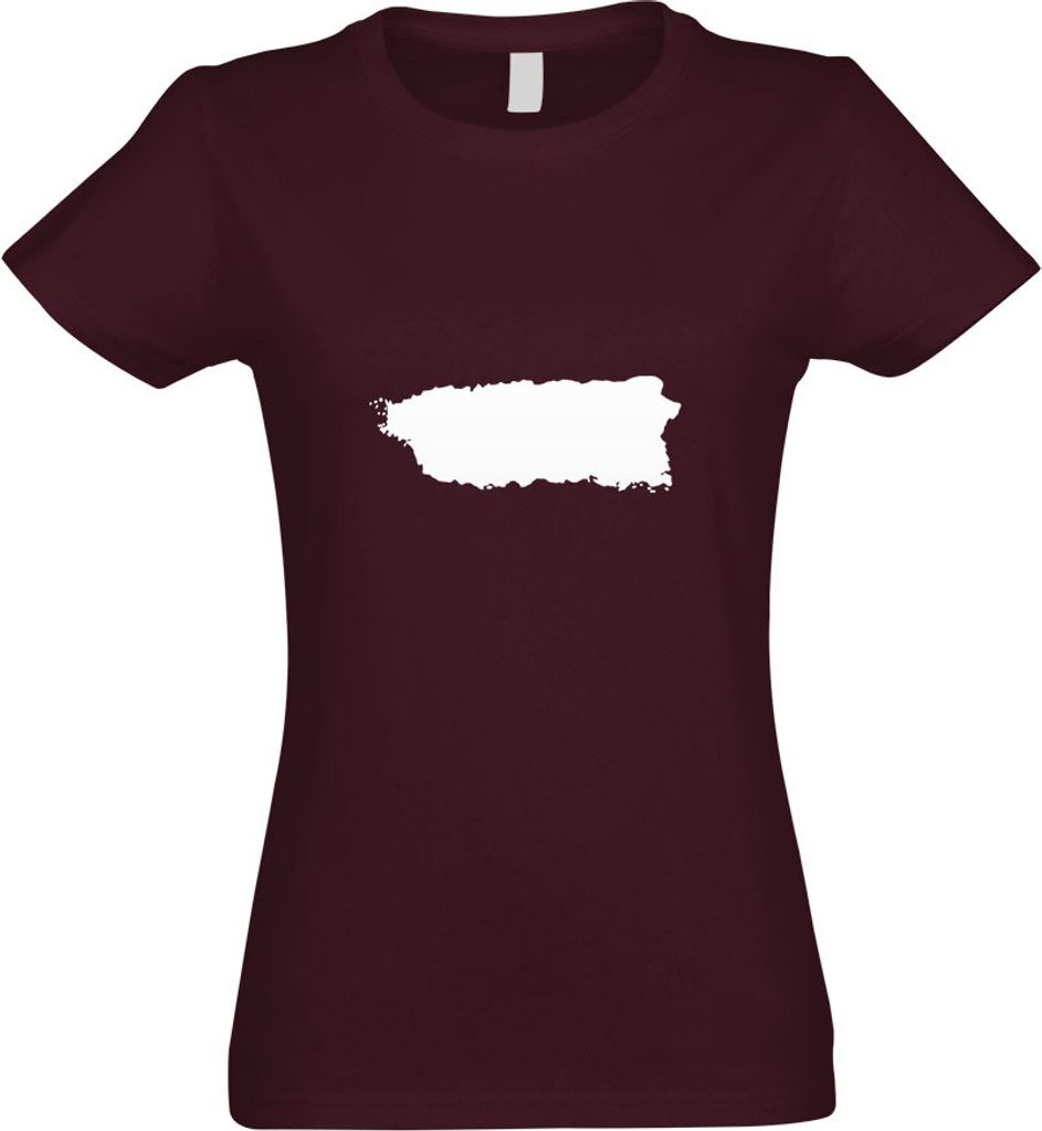 Kiwistar - T-Shirt tailliert - Damen - Burgund - Puerto Rico - San Juan - mit Motiv Bedruckt - Funshirt Design - Sport - Freizeit - Damen - XXL