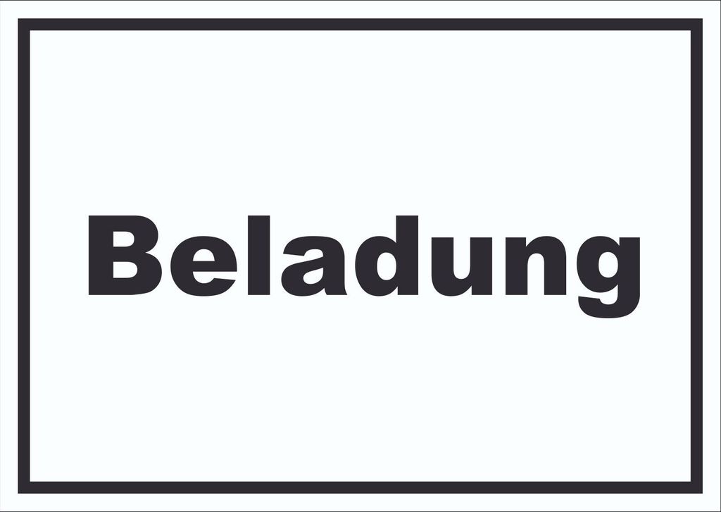 Beladung Schild mit Text Transport Fracht waagerecht A5 Rückseite selbstklebend