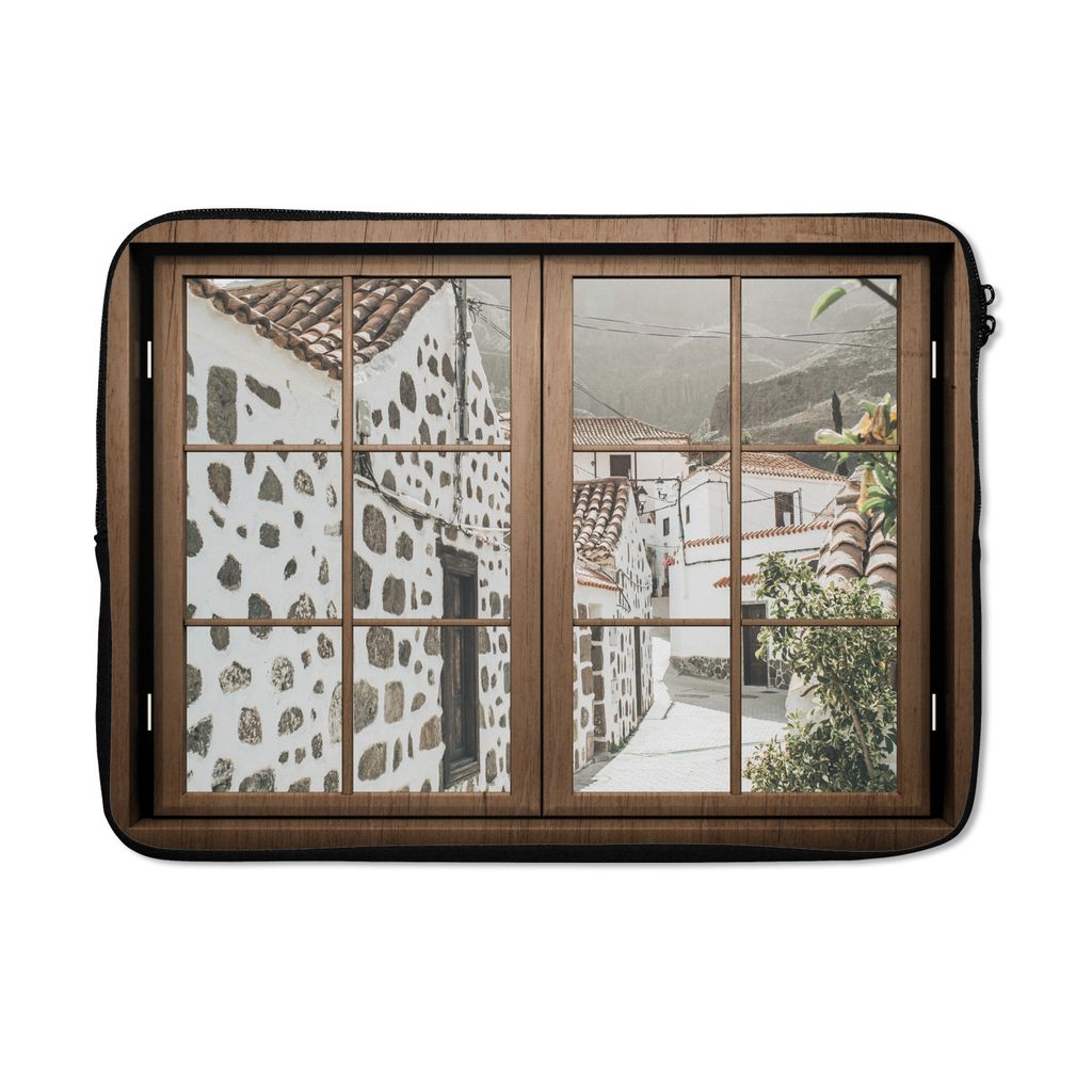 MuchoWow Laptop Hülle 14 ZollDurchschauen - Griechenland - Sommer Laptoptasche - Laptoptasche - Stoßsicher - Schutzhaube