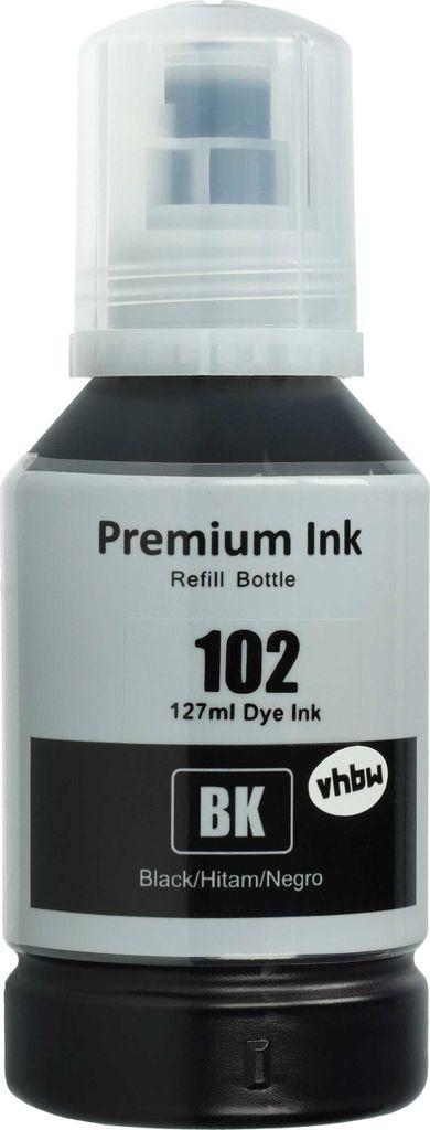 vhbw Nachfülltinte kompatibel mit Epson ET-4750, ET-M1120, ET-M2120, L4150, L4160, L6160, L6170, L6190 Drucker - Refilltinte Dye Schwarz, 127ml