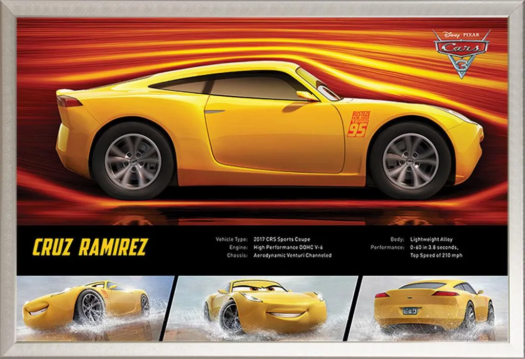 Cadre Incontournable pour Poster Cars 3 Cruz Ramirez : Aluminium Argent
