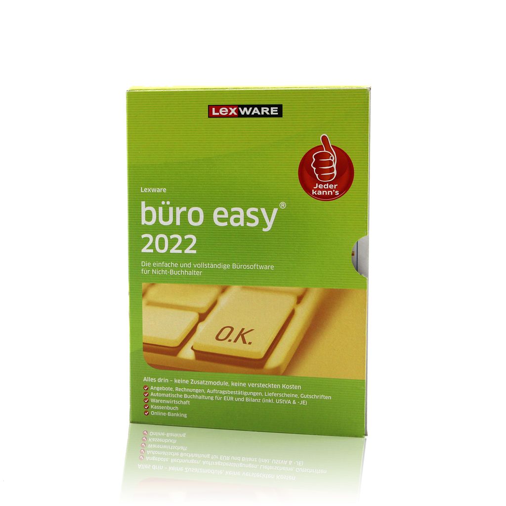 Lexware büro easy 2022 | Minibox (365 Tage) | Bürosoftware mit Basisfunktionen, Kassenbuch, Warenwirtschaft u.w.