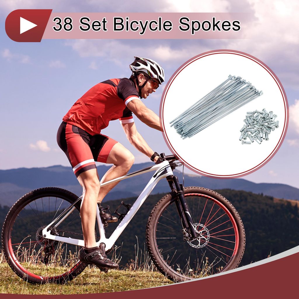 38 Satz 12G Fahrradspeichen 163mm Fahrradspeichen Verzinkter Kohlenstoffstahl Silberton