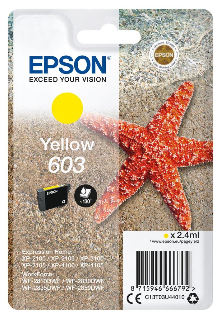 Epson Singlepack Yellow 603 Ink Produktbild 