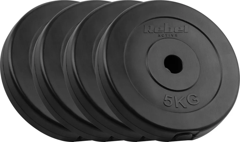 Poids de musculation REBEL 20kg bitume 31mm avec disques anti-bruit
