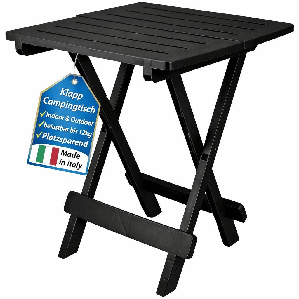 Klapptisch Beistelltisch Terrassen Camping Tisch Klappbar Camper Balkon Schwarz