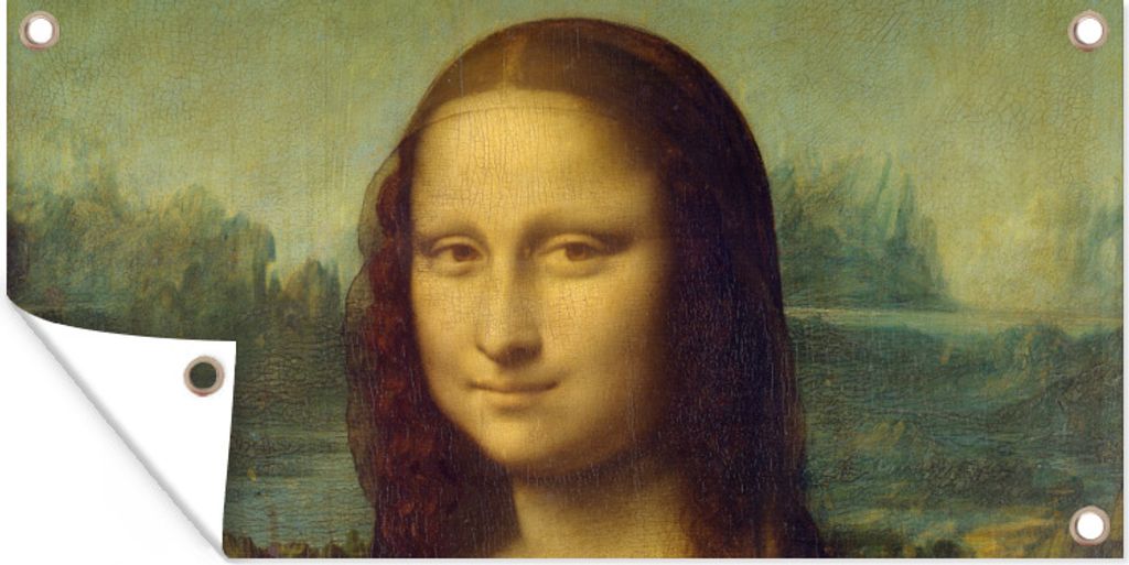 MuchoWow 60x30 cm Outdoor-Poster Gartendeko Sichtschutz Garten Poster für den Garten Mona Lisa - Leonardo da Vinci
