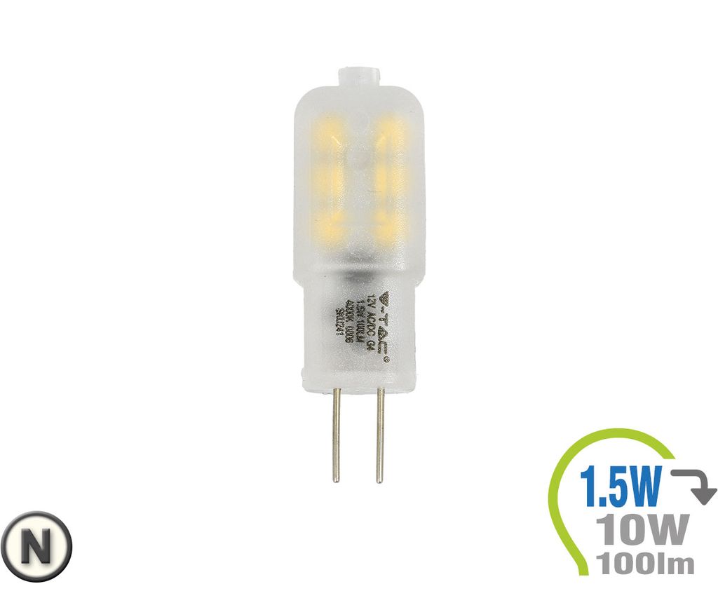 V-TAC LED G4 1.5W Neutralweiss 4000K 100lm (10W)