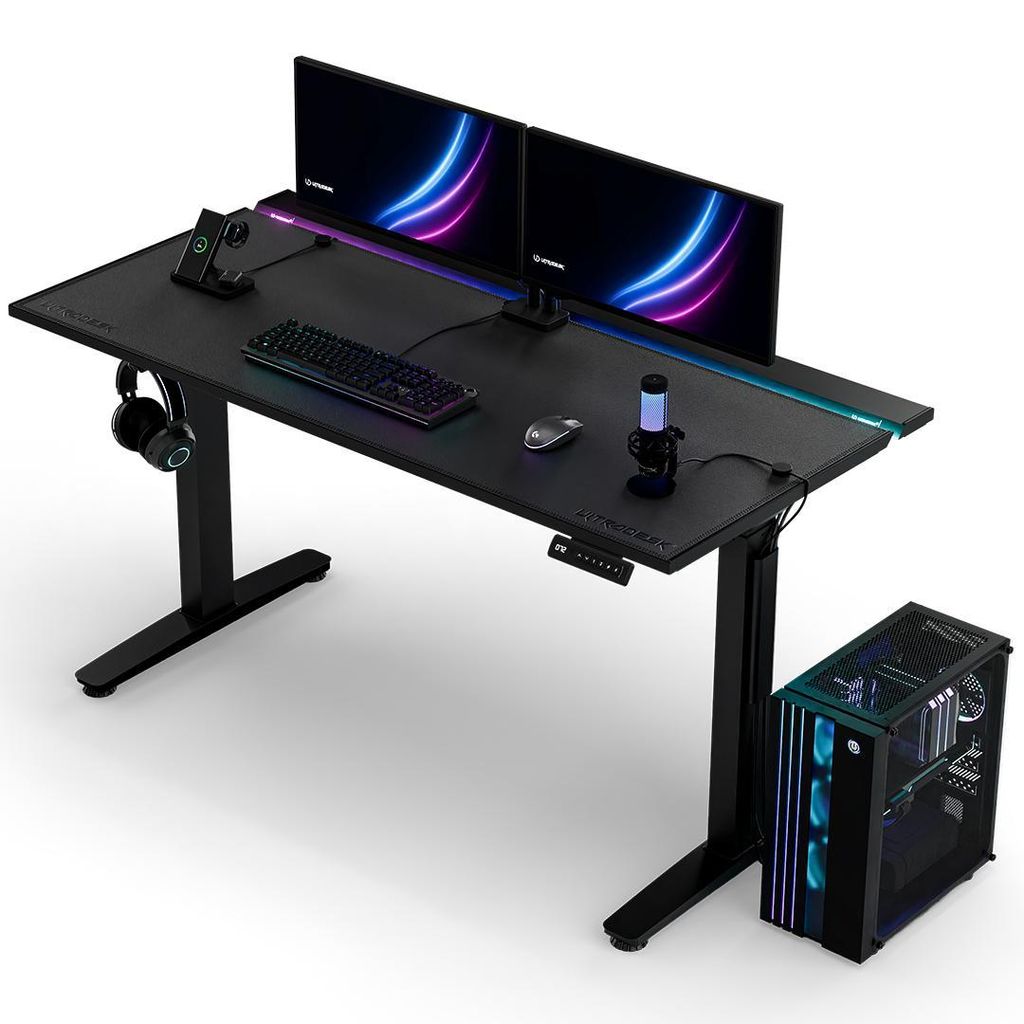Ultradesk VORTEX - Schwarz - Computertisch mit elektrischer Produktbild 