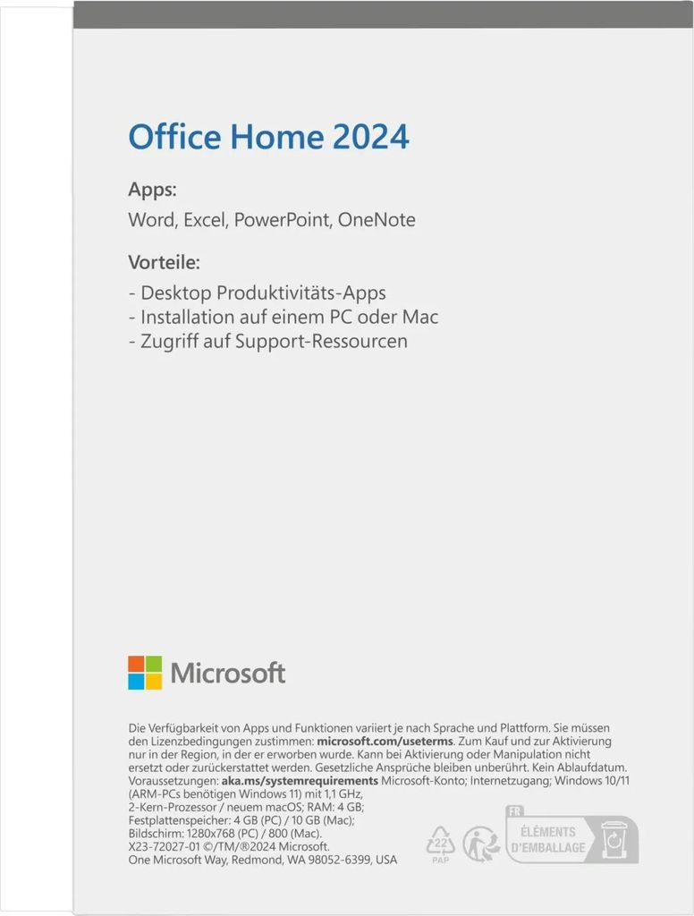 Office 2024 Home and Student German EuroZone Medialess Obrázok produktu 2