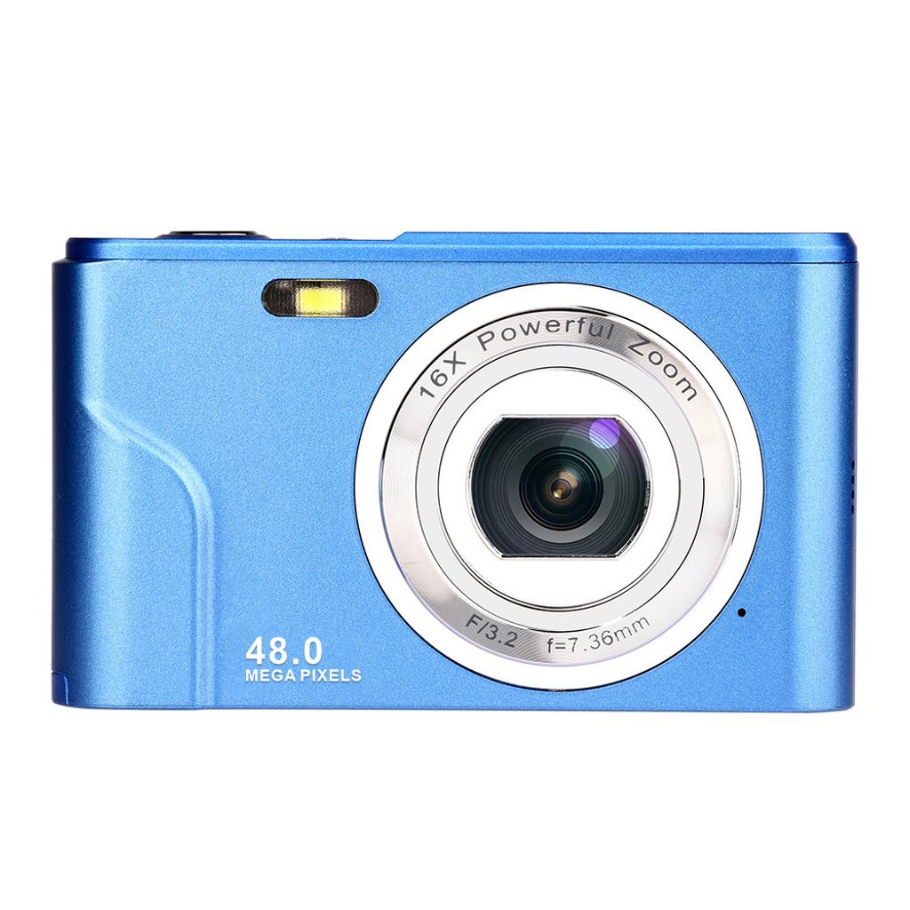AIORBER Digitalkamera,48MP HD Kompaktkamera, mit 16x Digitalzoom, 2,4 Zoll IPS-Display, tragbar & leicht, 32GB Speicherkarte Digitalkameras, Blau