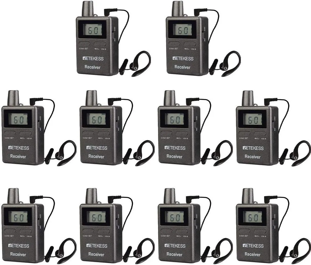 Système de visite guidée sans fil Retekess TT105 2.4GHz 10 récepteurs