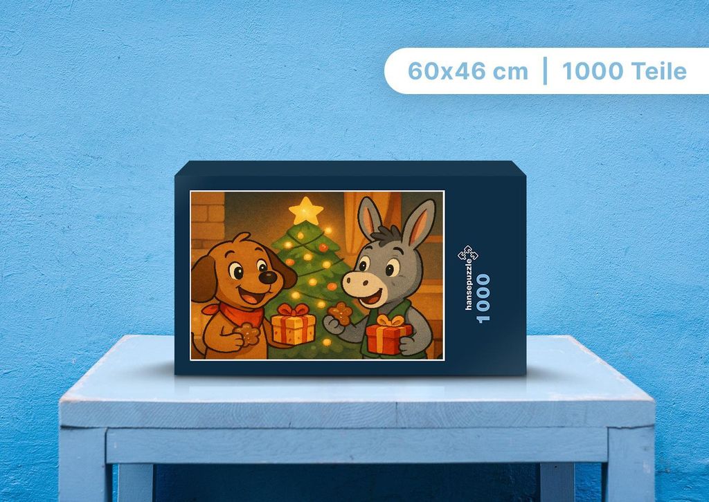 hansepuzzle 110626 - Wuff und Huf Puzzle, 1000 Teile, Kinder, 60,0 x 46,0cm mit hochwertiger Aufbewahrung, Kartonbox und wiederverschließbarem Beutel