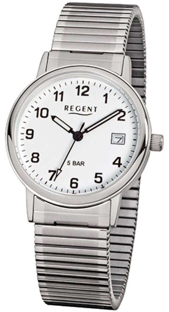 Regent Herren Armbanduhr F-705 Edelstahl Zugband Produktbild 