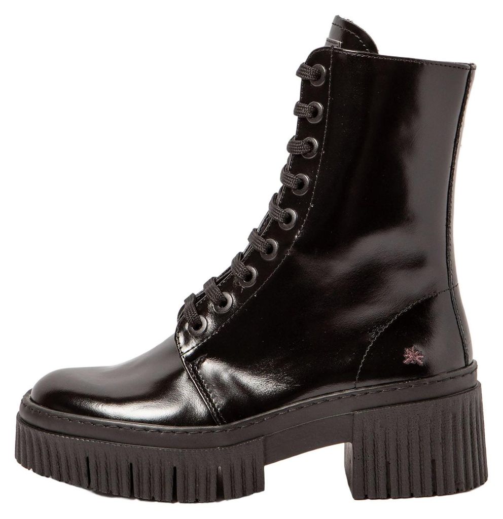 Art Stiefeletten mit Absatz Damen 1375 NAPPA SHINNY BLACK/YORK Farbe Schwarz