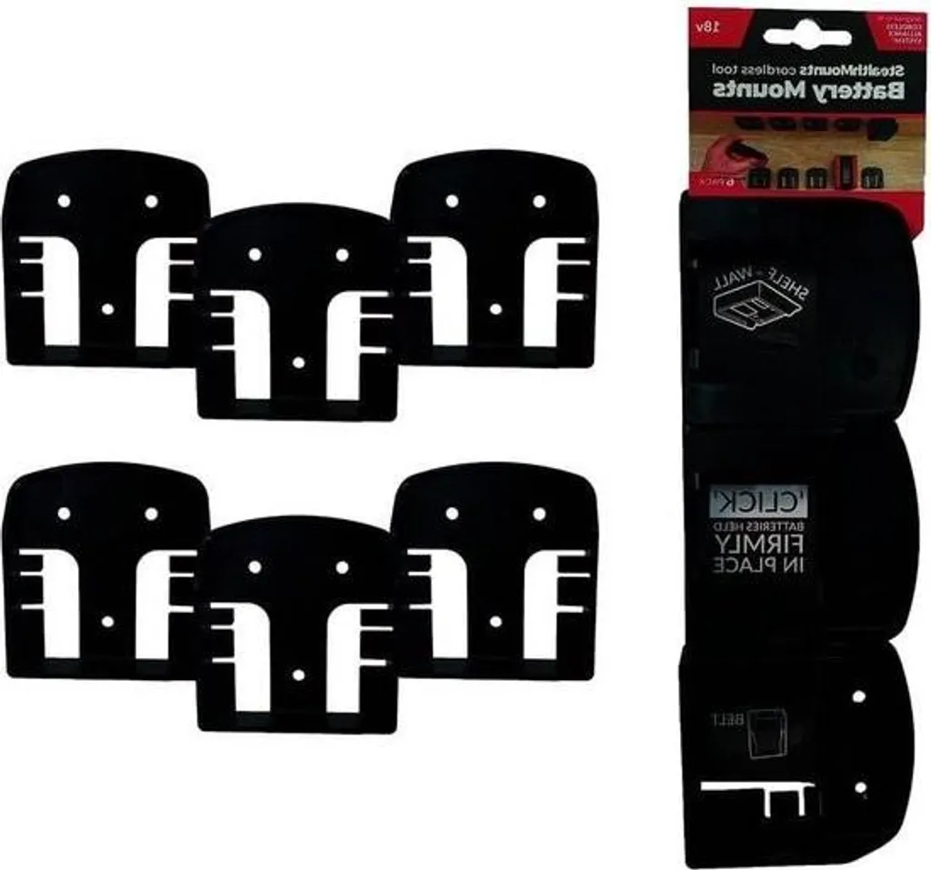 Support de batterie StealthMounts pour Metabo 18V CAS - Noir - Lot de 6