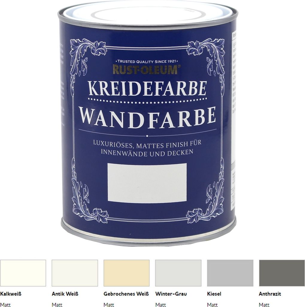 Rust-Oleum Wandfarbe Kreidefarbe mattes Finish 2,5 Liter Farbwahl!