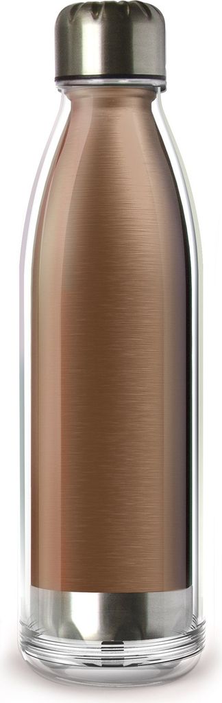 Asobu Viva la Vie, Flasche, Braun, Kupfer, Acrylglas, Edelstahl, Einfarbig, 525 ml