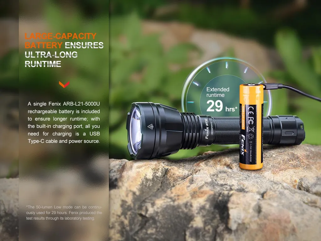 Projecteur LED à main Fenix HT32 Noir - Lampe Torche Longue Portée Pro - 8