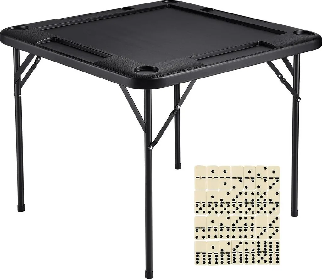 Table de domino portable avec porte-gobelets et jetons - 9