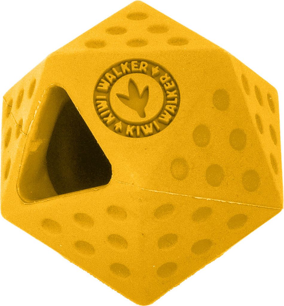 Kiwi Walker Gummispielzeug ICOSABALL mit Leckerli-Loch, Mini 6,5cm, Orange