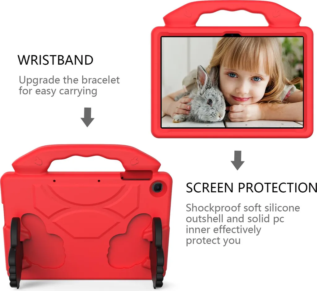 Cover Antiurto Honor Pad X8 Rosso - Custodia Bambini Leggera EVA - 5