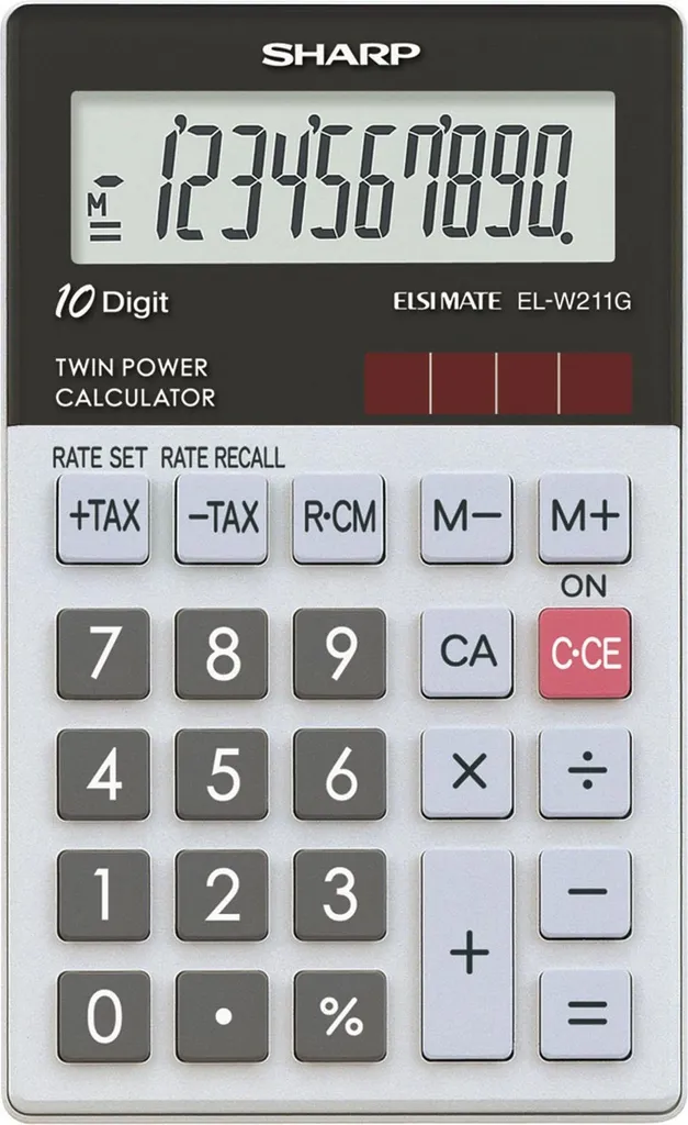Sharp EL-W211G Calcolatrice Economica Finanziaria Grigia 10 Cifre