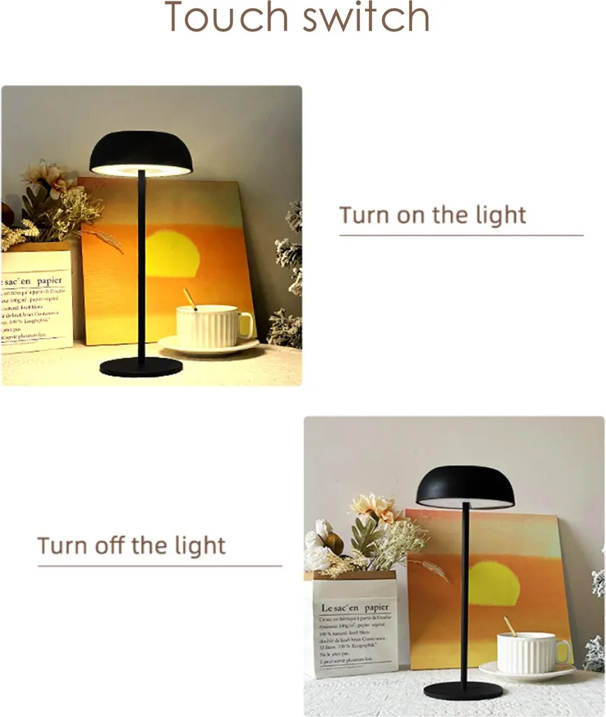 Lampe de table rechargeable USB - Solution d'éclairage sans fil tactile - 4