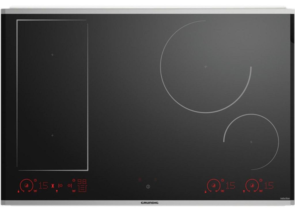 Grundig GIEI 838470 HX Elektro-Induktions-Kochfeld, Glaskeramik, 80 cm Breite, 4 Kochstellen, Sensor-Bedienelemente