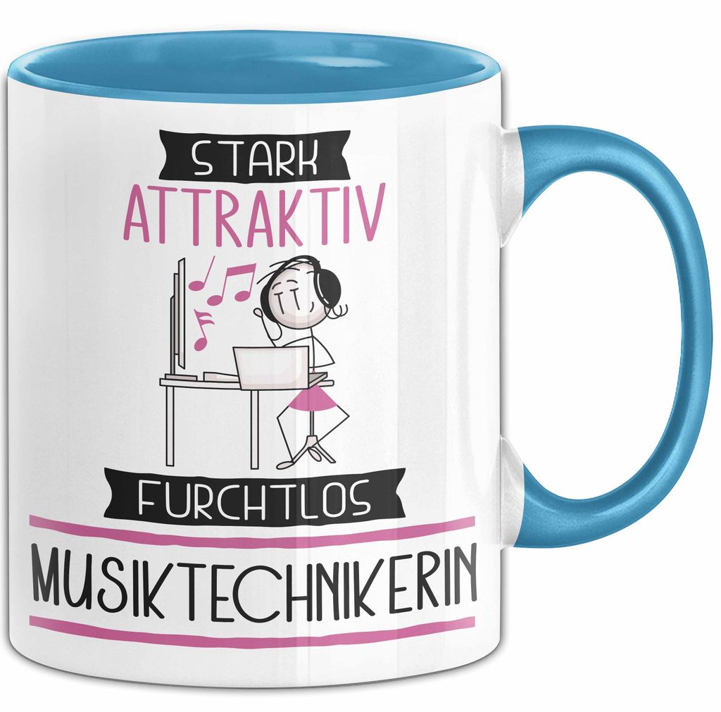 Musiktechnikerin Tasse Geschenk Becher Stark Attraktiv Furchtlos Musiktechnikerin Lustige Geschenkidee (Blau)
