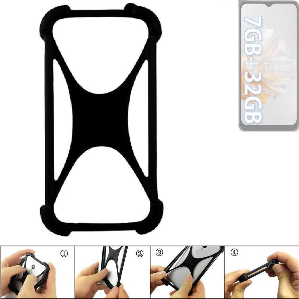 K-S-Trade Handy-Hülle Schutz-Hülle kompatibel mit Blackview Oscal C30 Silikon Bumper TPU Softcase Smartphone Stoßschutz, schwarz