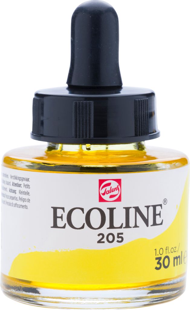 Talens - Ecoline Aquarell Flasche von 30 ml, zitronengelb