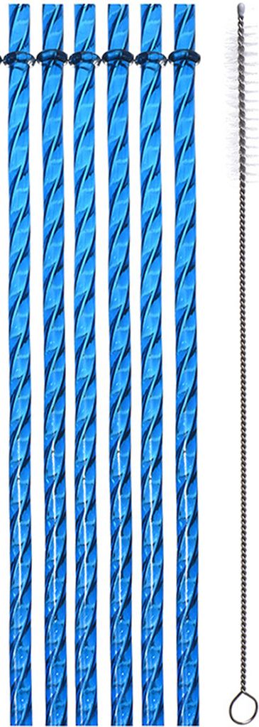 6 Stück Strohhalme für Trinkbecher, Rautenmuster, wiederverwendbare Strohhalme mit Bürsten, langlebig, BPA-frei, bunt, durchscheinend, biegsam, ...